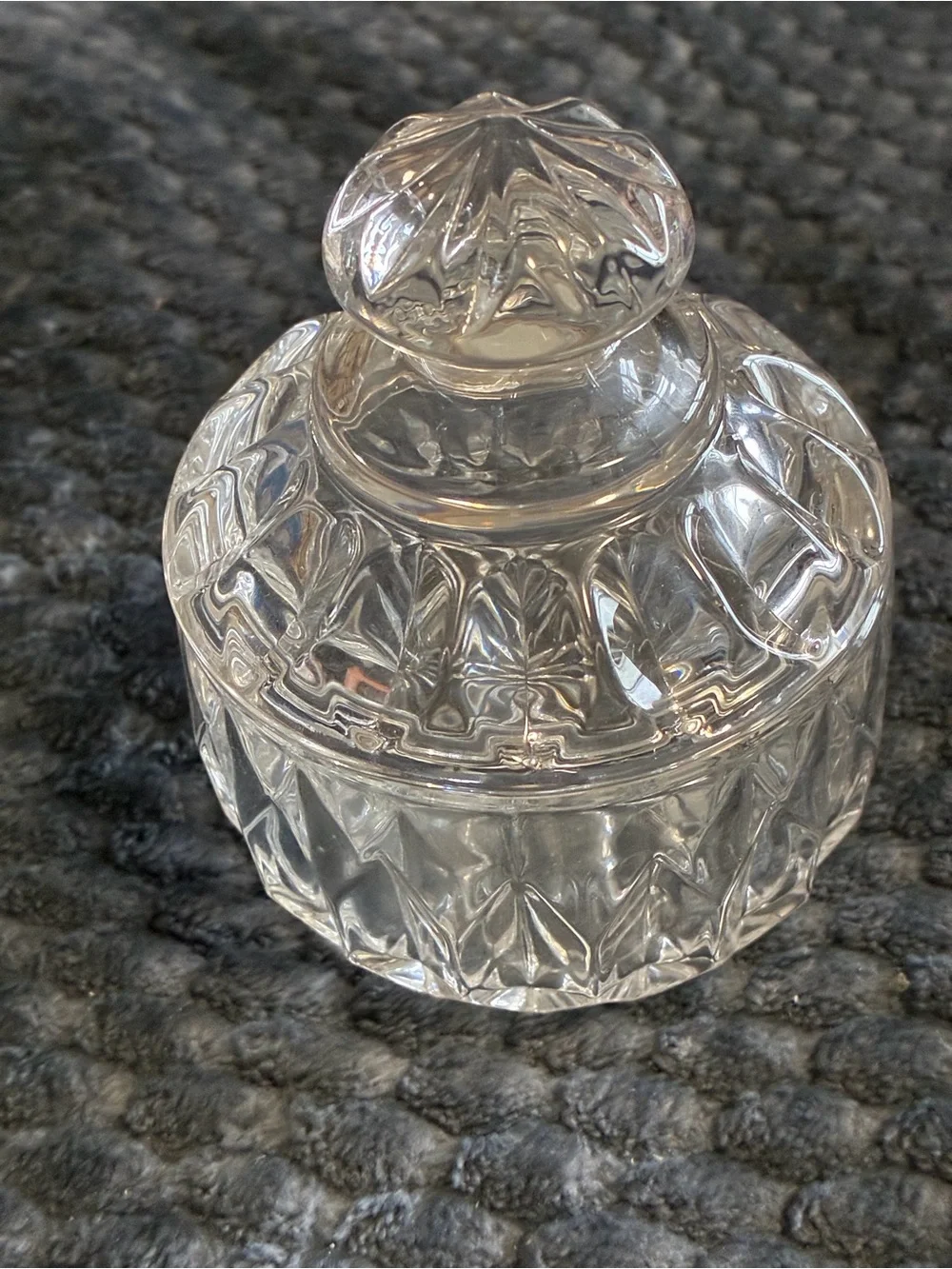 Clear Glass Sugar Bowl with Decorative Lid - Houseware